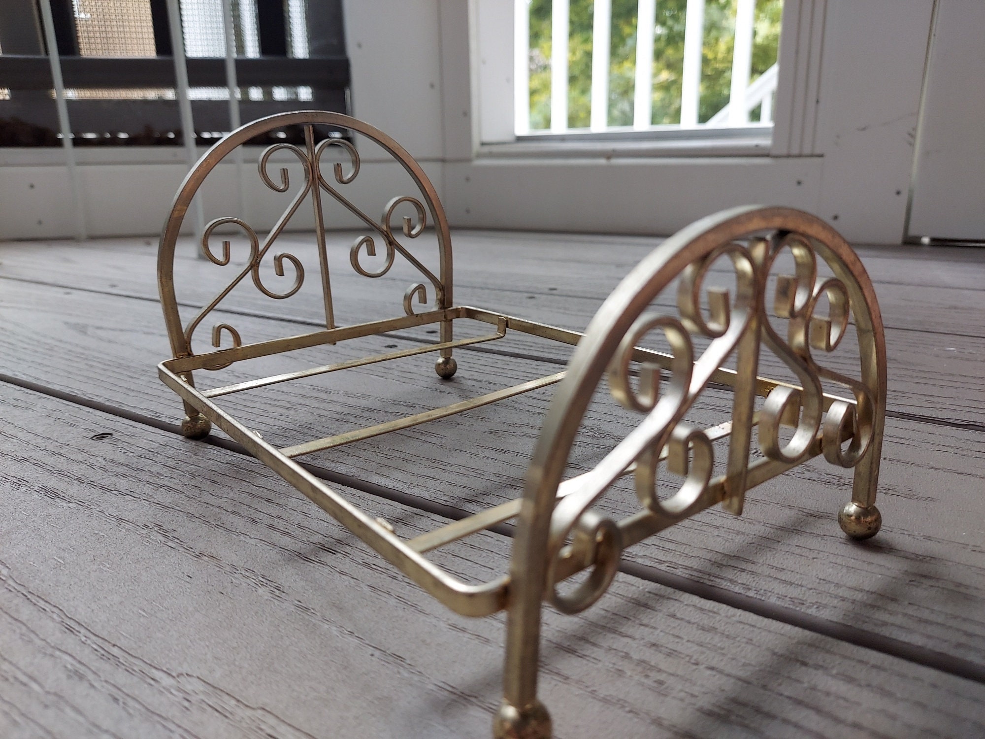 Toy Brass Bed Vintage Doll Bed Etsy