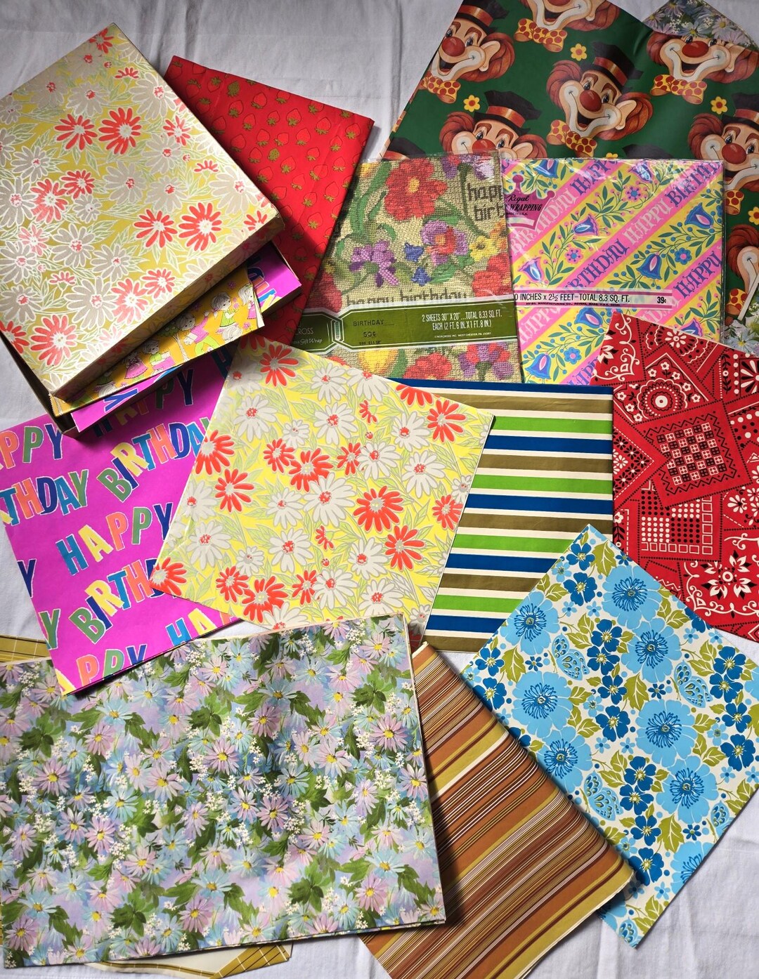 Vintage Gift Wrap Wrapping Paper Sheets UNUSED 1950-1960s - Etsy