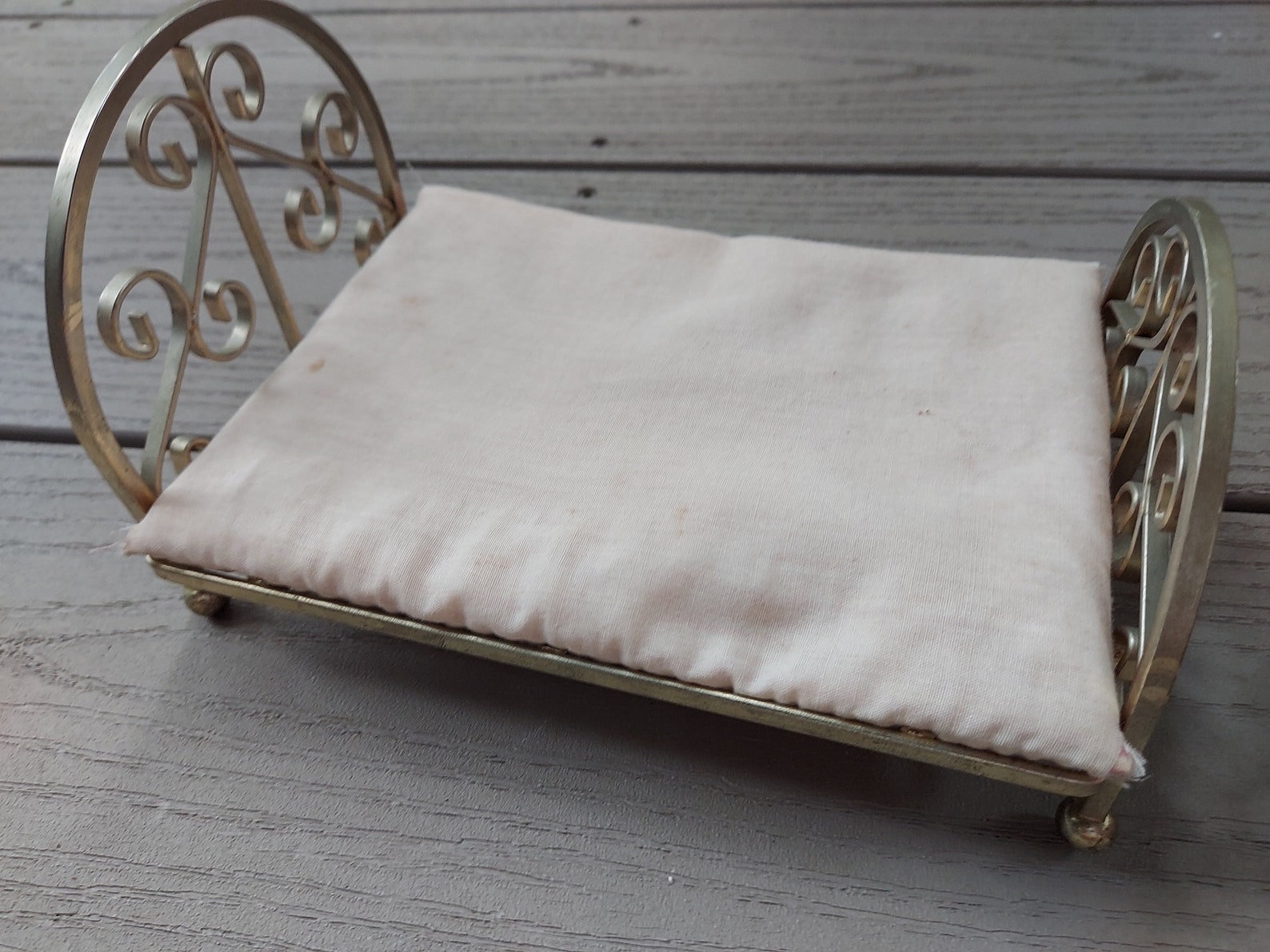 Toy Brass Bed Vintage Doll Bed Etsy