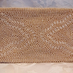 Bolso evening bag de 1950 con clutch de perlas sintéticas
