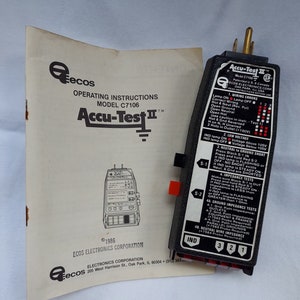 Vintage 1986 Ecos Accu-Test II outlet voltage tester