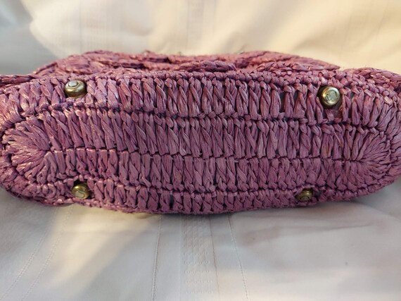 1970s Lavender Rattan purse Made in Japan vintage… - image 3