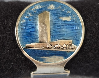 United Nations silver ring Vintage NY silver spoon ring size 9