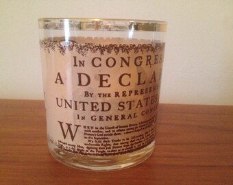 Declaration of Independence 9  Bicentennial Glassware  1776-1976 Declaration of Independence Commemorative Patriotic Symbol