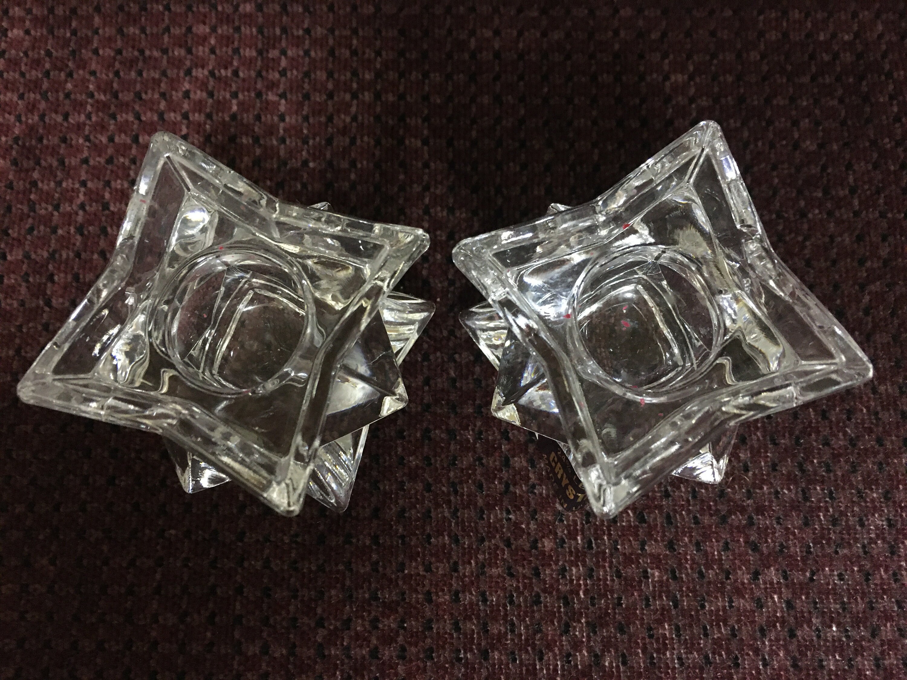 Crystal Starshaped Candleholders / Votive Candles / Lead Etsy