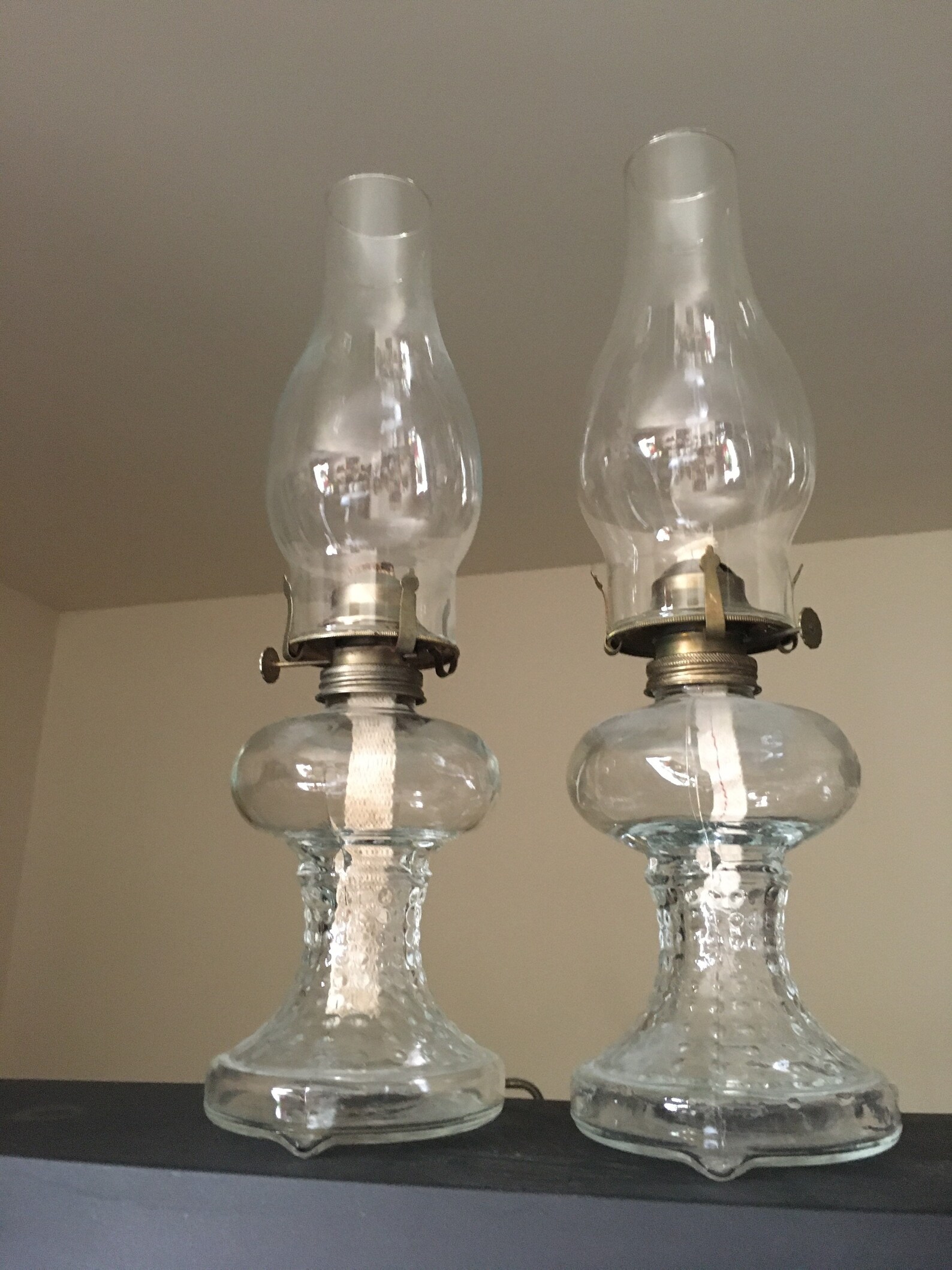 EAP Glass Hurricane Oil Lamp 16 Tall Charmingly Designed Base Vintage Beauty Etsy