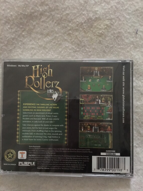High Rollerz PC CD ROM Poker Craps Roulette Baccarat Blackjack