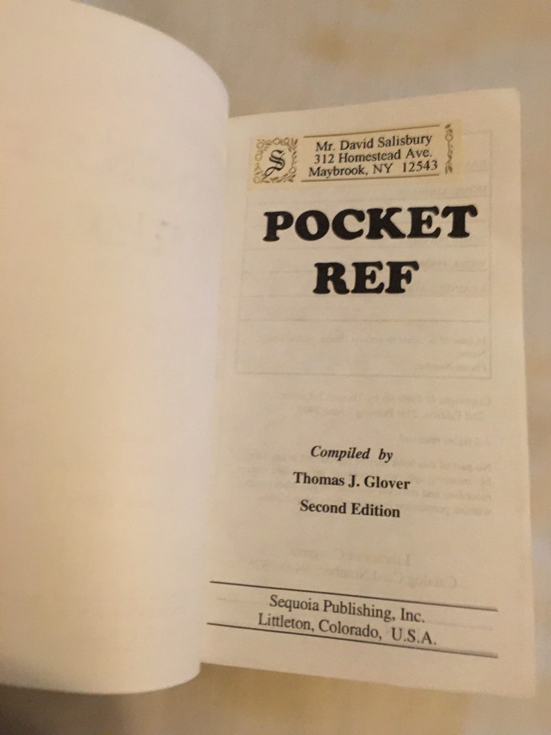 Tools Pocket Ref by Thomas J Glover Etsy UK