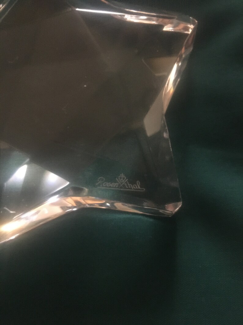 Paperweights Crystal Clear Star Shaped Rosenthal Paper Weight