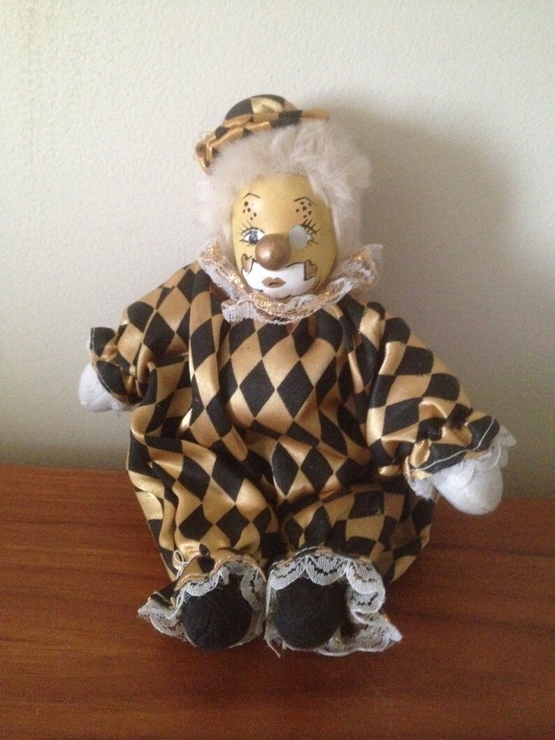 Clown Jester Doll Vintage Antique Collectible Art Doll Etsy