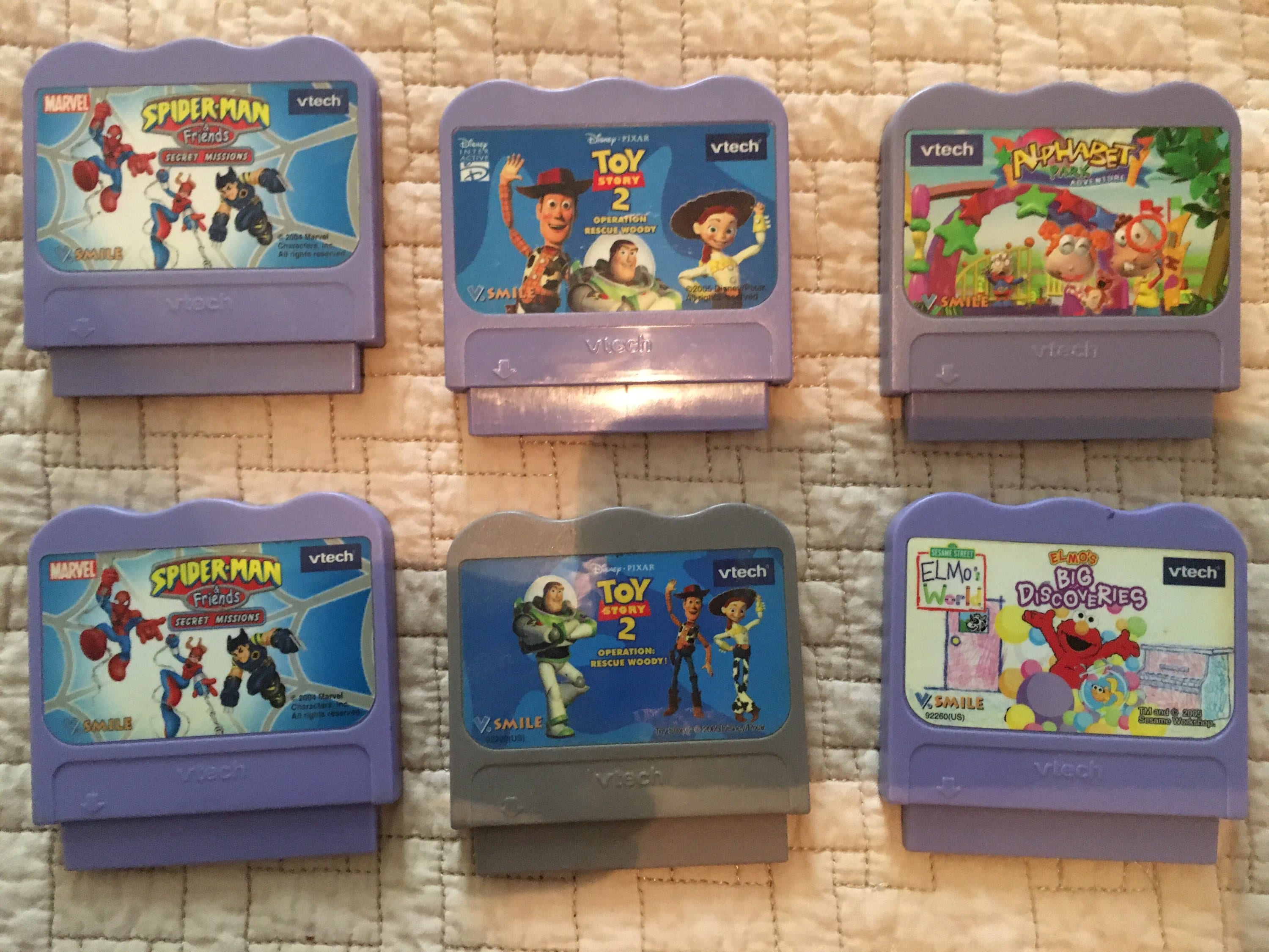 Lot Of 8 VTech V.Smile Learning System Games Cartridges Toy Story 3  SpongeBob ..