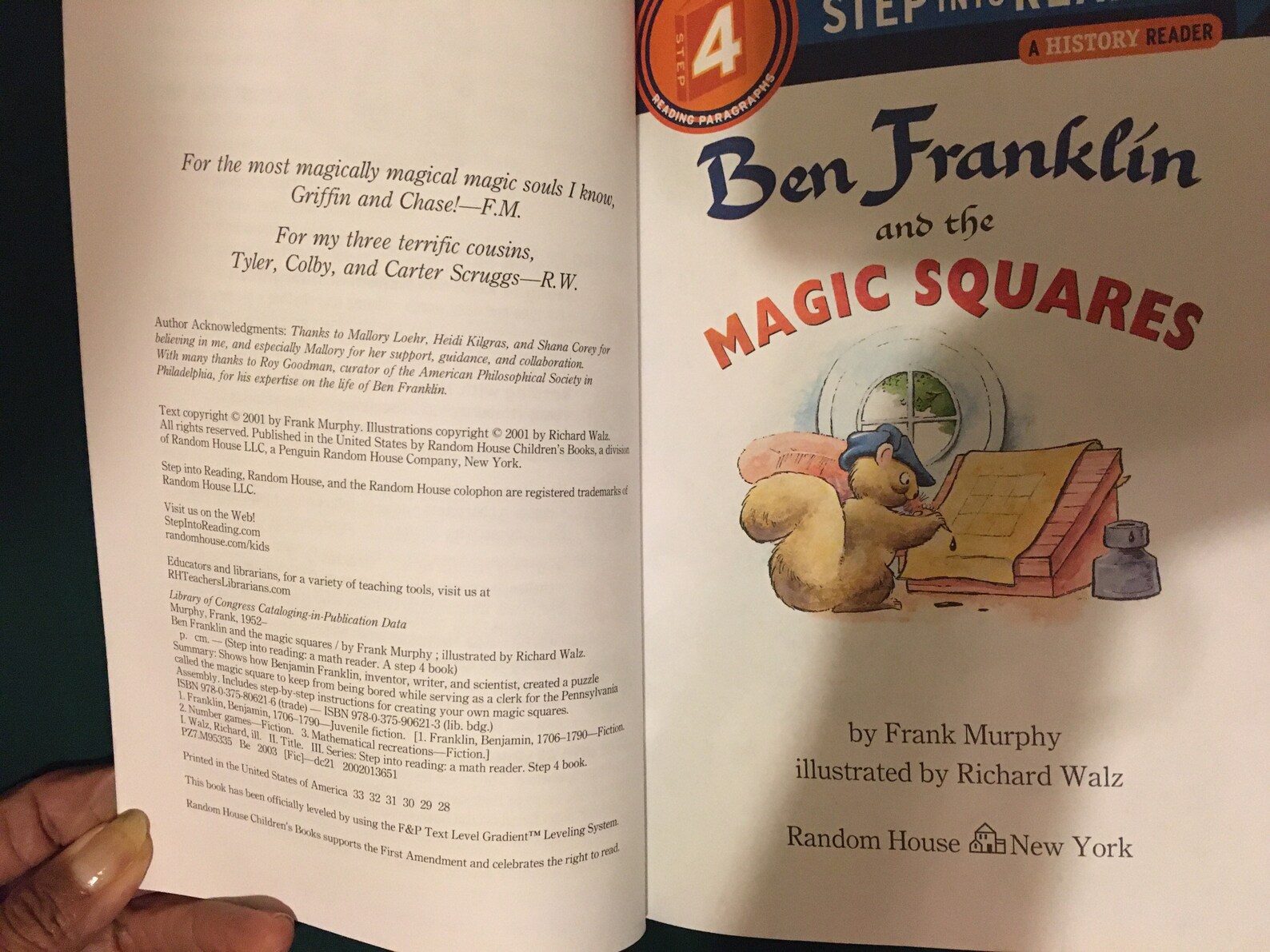 Ben franklin and the magic squares a history reader by f murphy r