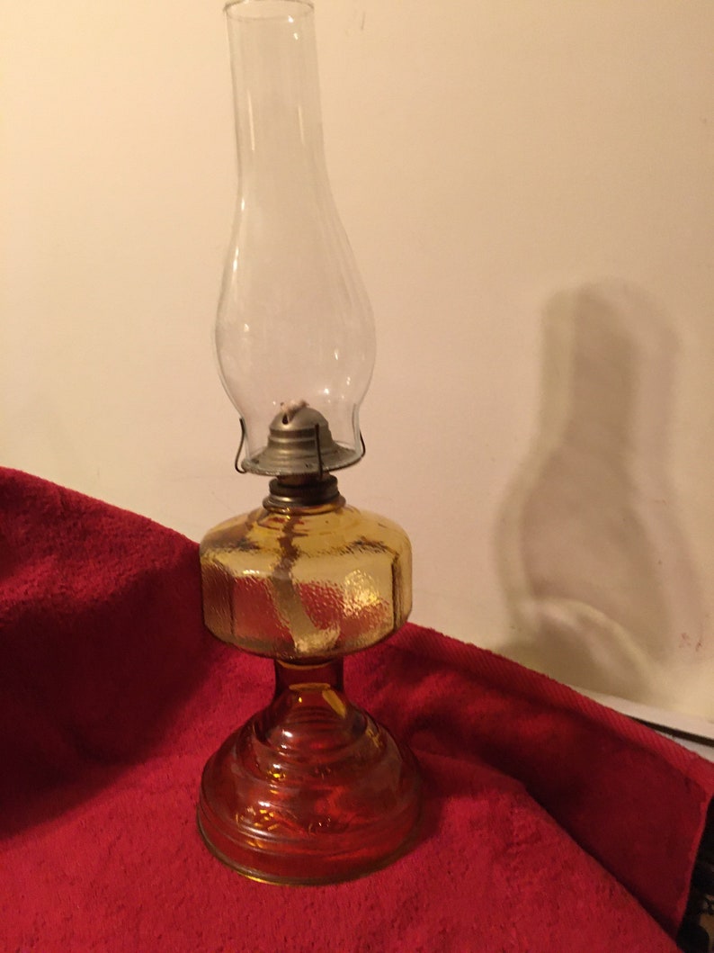 Hurricane Lamp 20 Tall Amber Colored Glass Polygon Shaped Etsy Il 794xN.2482989053 Qjxj