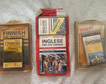 Berlitz Language Cassettes for Travelers Inglese,  Swedish,  Finnish  Phrases, Miniscripts, Cassette tapes