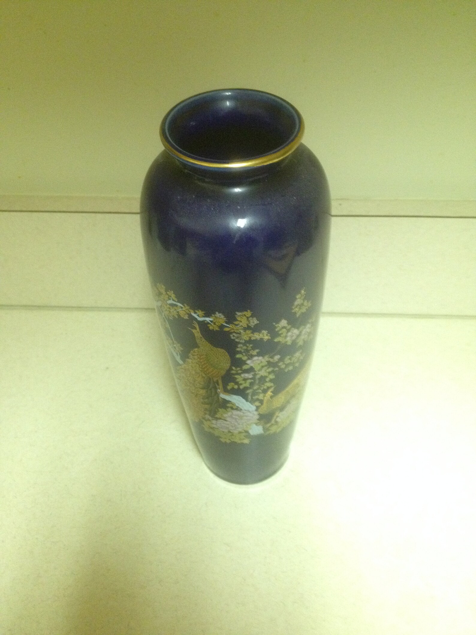 Vintage Oriental Vase Cobalt Blue Vase Etsy