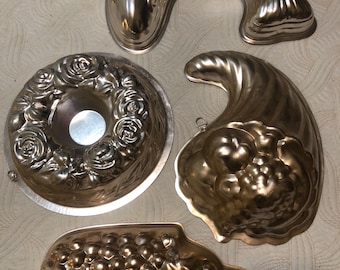 Coppertone Aluminum Kitchen Molds & Wall Hanging Decorations Each Mold Sells Separately