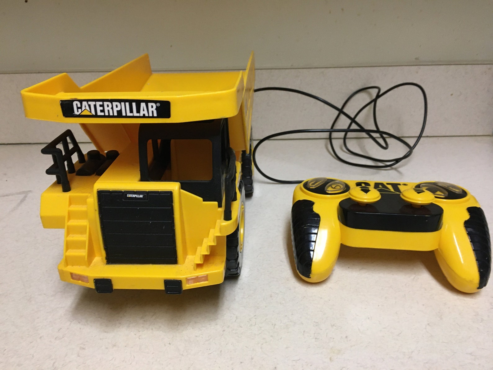Toy Truck Caterpillar Toy Dump Truck With Wired Remote Control Etsy
