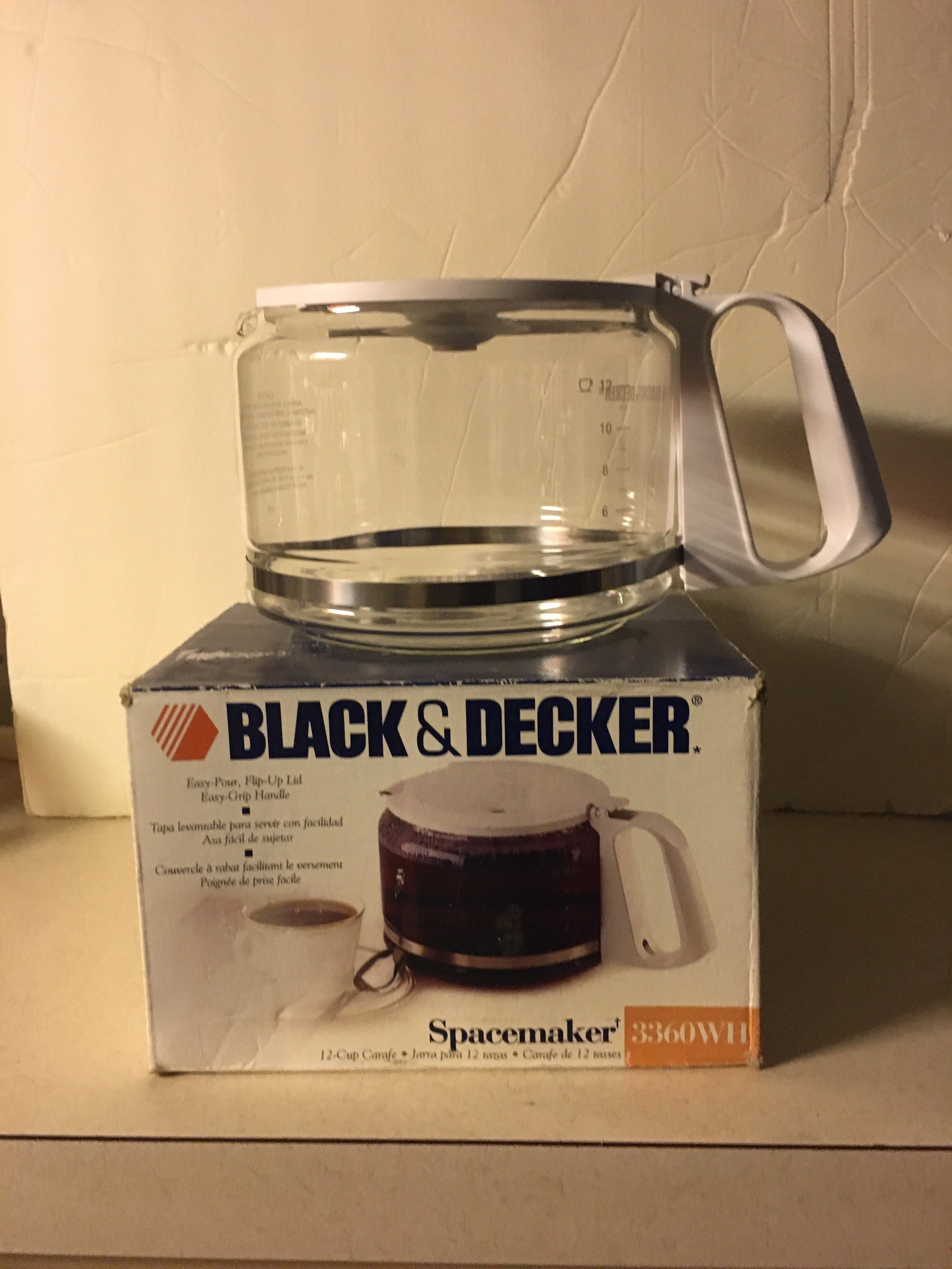 BLACK & DECKER SPACEMAKER 3360 WH REPLACEMENT CARAFE 12 CUP