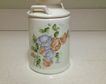 Milk Jug Replica Ceramic 2pc Milk Jug White Floral Decorated 2pc Ceramic Milk Jug or Canister