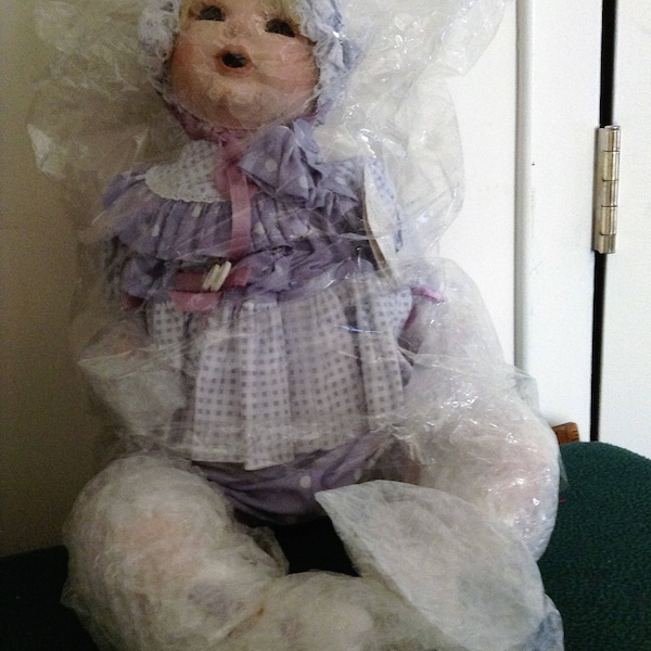 Porcelain 20"  World Gallery "Buttons & Bows  Holly  Hunt" Collectible  Doll Cosmetically Distressed Discount Doll