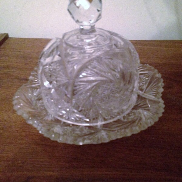 Crystal Butter Dish Etsy