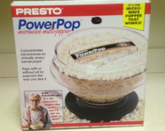 Presto PowerPop Microwave  Multi-Popper #04830  Orville Redenbacher endorsed Vintage Kitchen Appliance