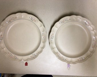 Pfaltzgraff Remembrance Heirloom 10&quot; Dinner Plates Large Round Stoneware Floral Motif designs Imperfect Collection Each Sells Separately