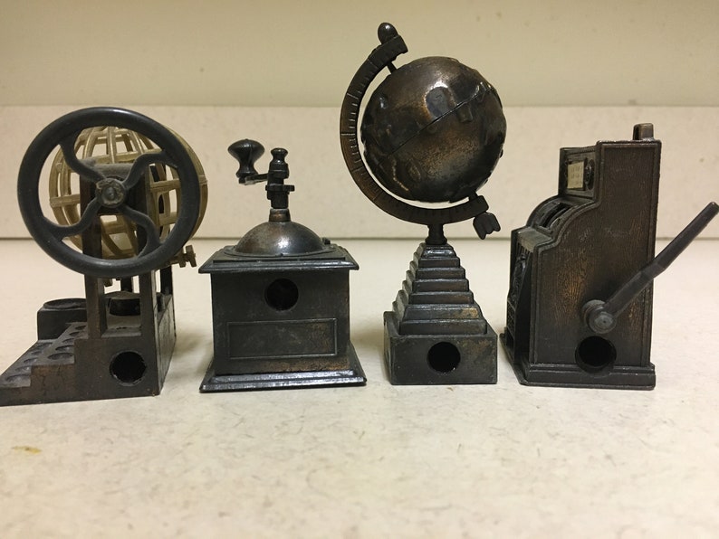 Die Cast Pencil Sharpeners Mini Models Spinning Globe 1 Arm Etsy