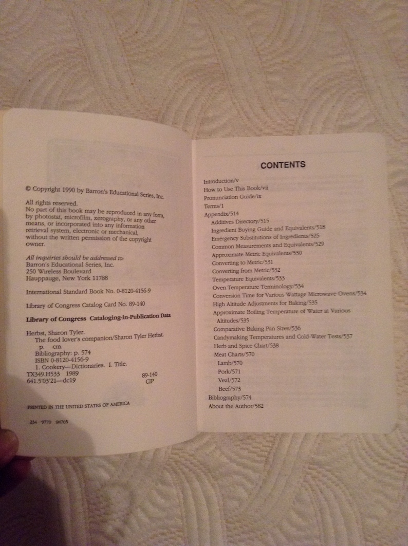 Food Lover's Companion Comprehensive Definitions of Foods Etsy