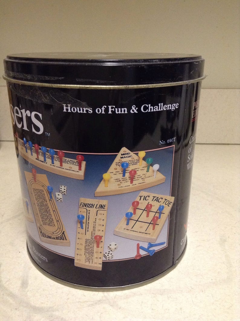 Teaser/'s Brain Busters Game Set 7 Wooden Brain Busters in a Tin Can by Cardinal Vintage Collectible