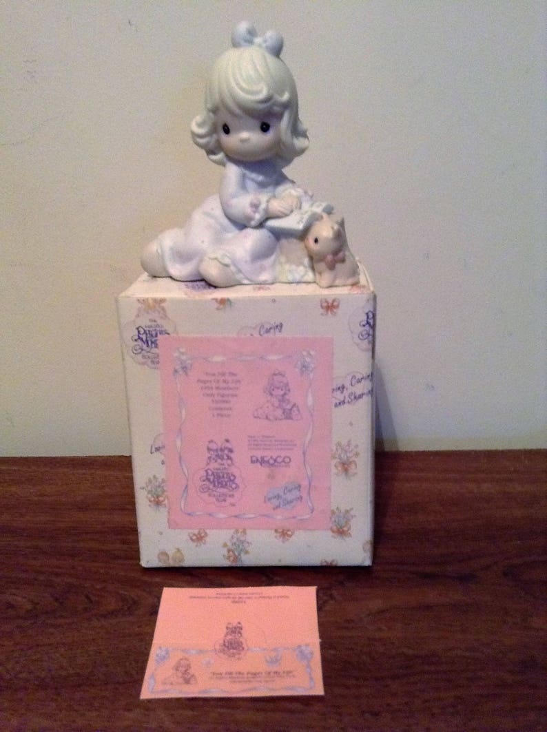 Precious Moments Figurine You Fill The Pages Of My Life A Girl With A Kitten Porcelain Bisque Enesco #530980 Collectible