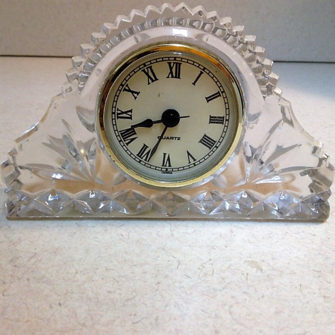 Crystal Mantel Quartz Clock Hausin Quartz With Roman Numerals Etsy