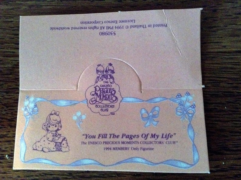 Precious Moments Figurine You Fill The Pages Of My Life A Girl With A Kitten Porcelain Bisque Enesco #530980 Collectible