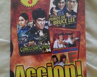 Bruce Lee Accion! DVD Videos Paquete de 3 in Spanish Audio Recording