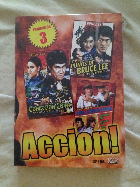Bruce Lee Accion! DVD Videos Paquete de 3 in Spanish Audio Recording