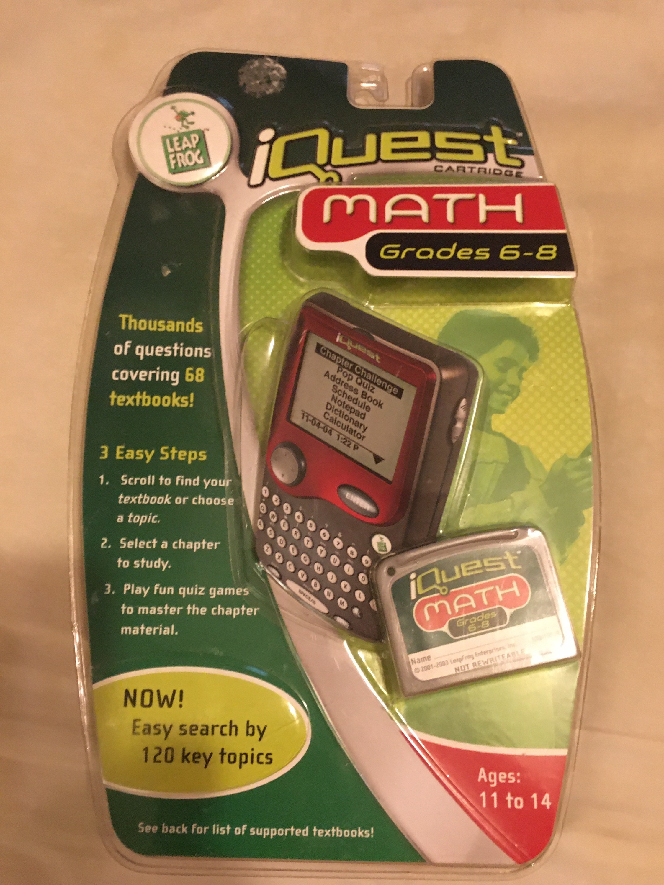 Leap Frog Iquest Cartridges Math & Science Grades 6-8 Concepts for Handheld  Iquest 