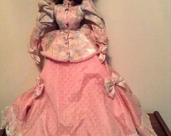 Porcelain Doll Franklin Mint Heirloom "Tea At The Ritz" Gibson Girl Collectible Porcelain Doll