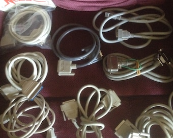 Electronic Computer Cables and Power Cords 3 -Prongs,  Male & Female Connectors for audio devices Vintage Cords and Cables