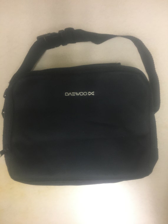Black Canvas  Bag Dual Compartment Zippered Bag w… - image 4