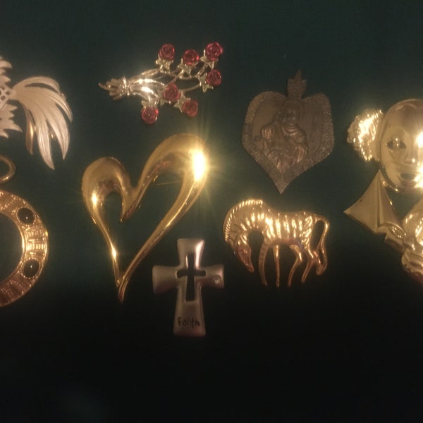 Gold or Silver Toned Pendants Pins Broaches Art Nouveau Vintage Styles & Selections Each item sells separately