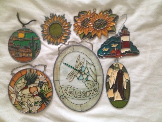 Glass Sun Catchers Selections of Fused Stainglass Sun Catchers Creative Colorful Glass Artistry Fused Stainglass Sun Catchers