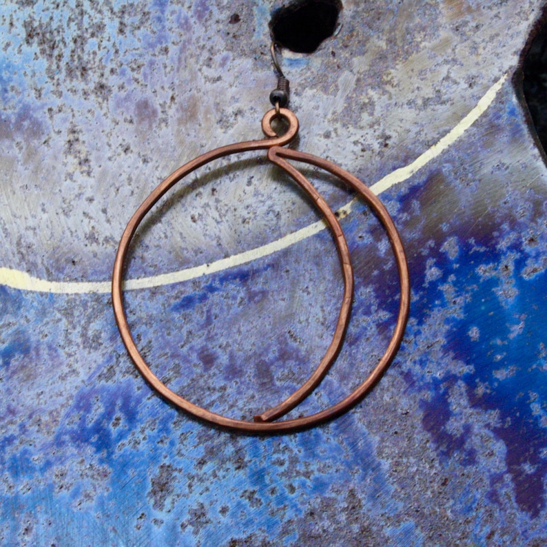 P H A S E \u2022 Crescent Moon-Shaped Copper Wire Earring Set