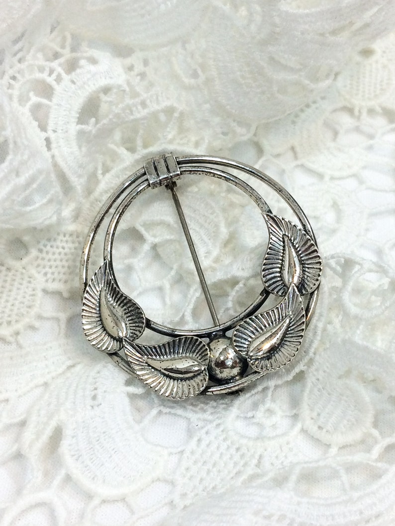 Danecraft Sterling Calla Lilly Pin Art Nouveau Brooch Vintage Silver Floral Botanical Jewelry