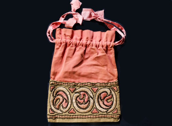 Antique Arts & Crafts Embroidered / Lingerie Bag,