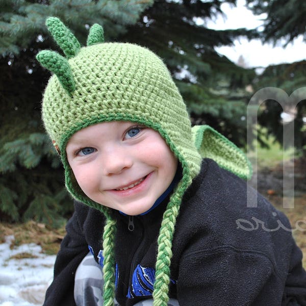 Crochet Hat PATTERN "Dino with Looooooooong Tail" by MLE Originals, Dinosaur Crochet Hat Pattern, Crochet Dino Hat Pattern with Long Tail