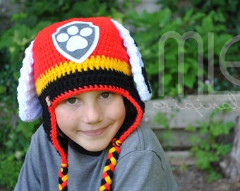 Crochet Hat PATTERN fire Rescue Pup by 