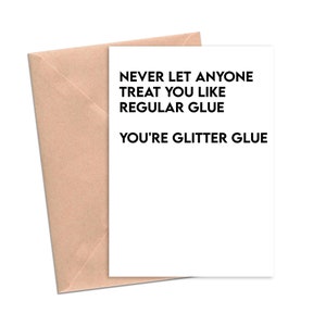Glitter Glue Friendship Funny Friendship Card Funny Birthday Card. Funny Birthday Card for Her.
