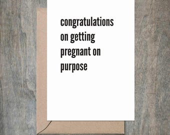 Tarjeta divertida para baby shower: Embarazada a propósito