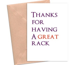 Funny Love Card Thanks for Having a Great Rack