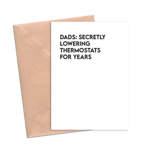 Funny Father's Day Card Funny Dad Birthday Dad Thermostat Funny Card Funny Father's Day Card.